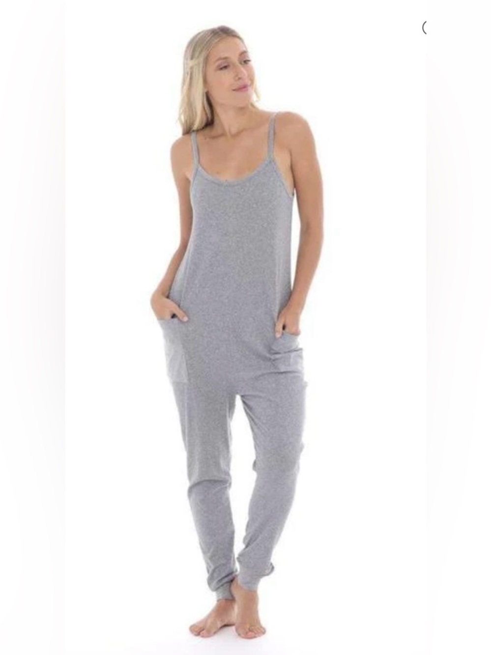 Paper Label Nicola Playsuit Light Gray Mix Sleeveless Jumpsuit Romper
